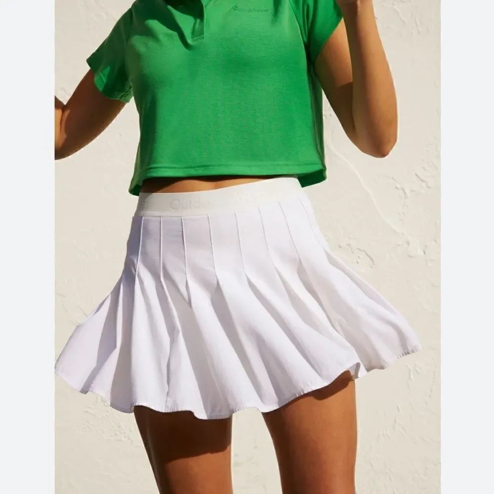 Outdoor Voices Creamy White Pleated Athletic Sport Skort